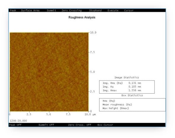 石英ガラスの研磨実績例1_表目粗さRa1nm以下の研磨